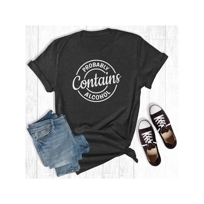 Rebel Rose Women's Probably Contains Alcohol Graphic Tee