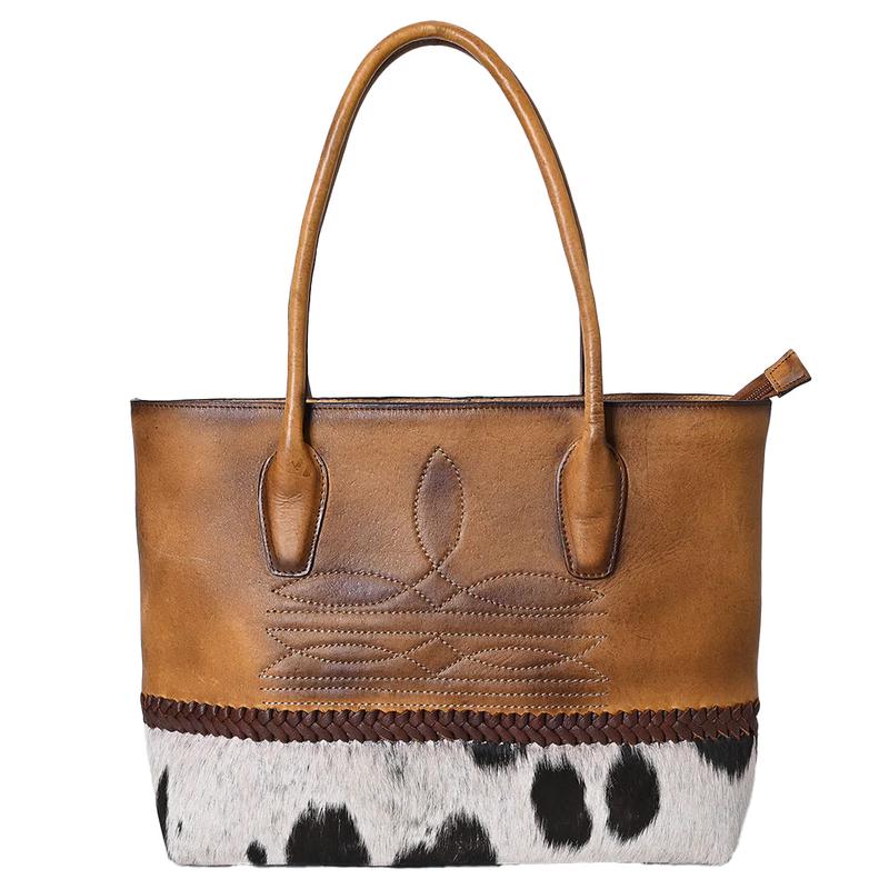 American Darling Boot Stitch Cowhide Tote