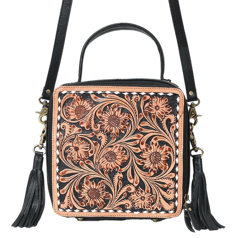 American Darling Square Tooled Crossbody