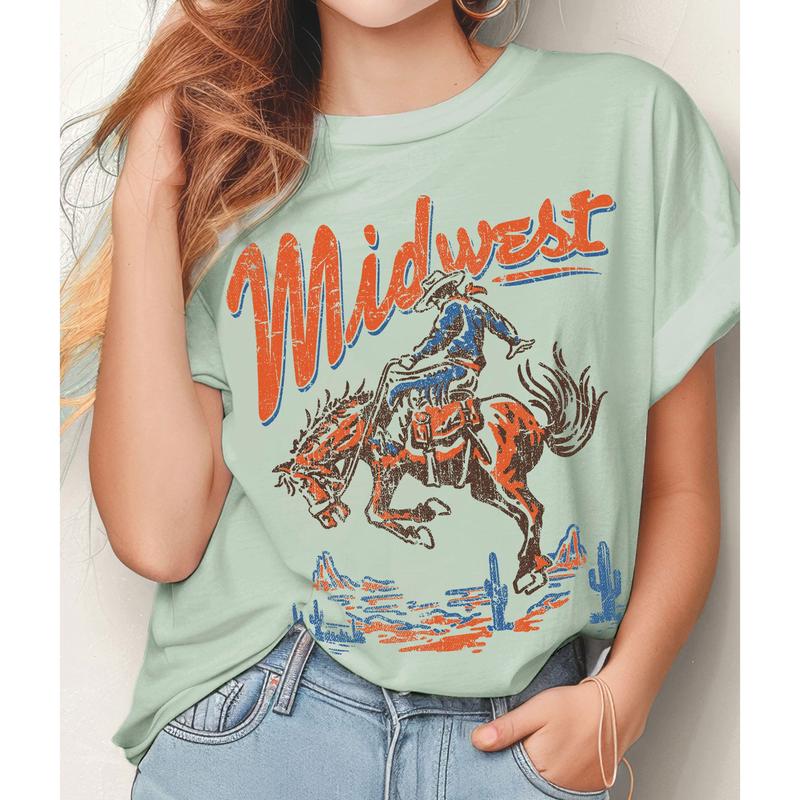 Mint Midwest Rodeo Graphic Tee