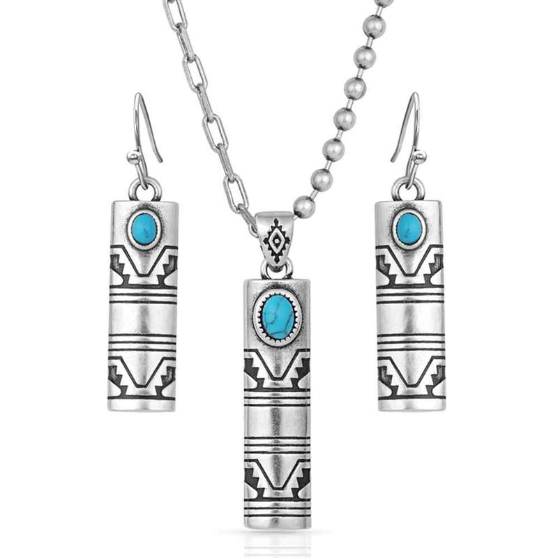 Montana Silversmiths Stonehenge Buffed Jewelry Set