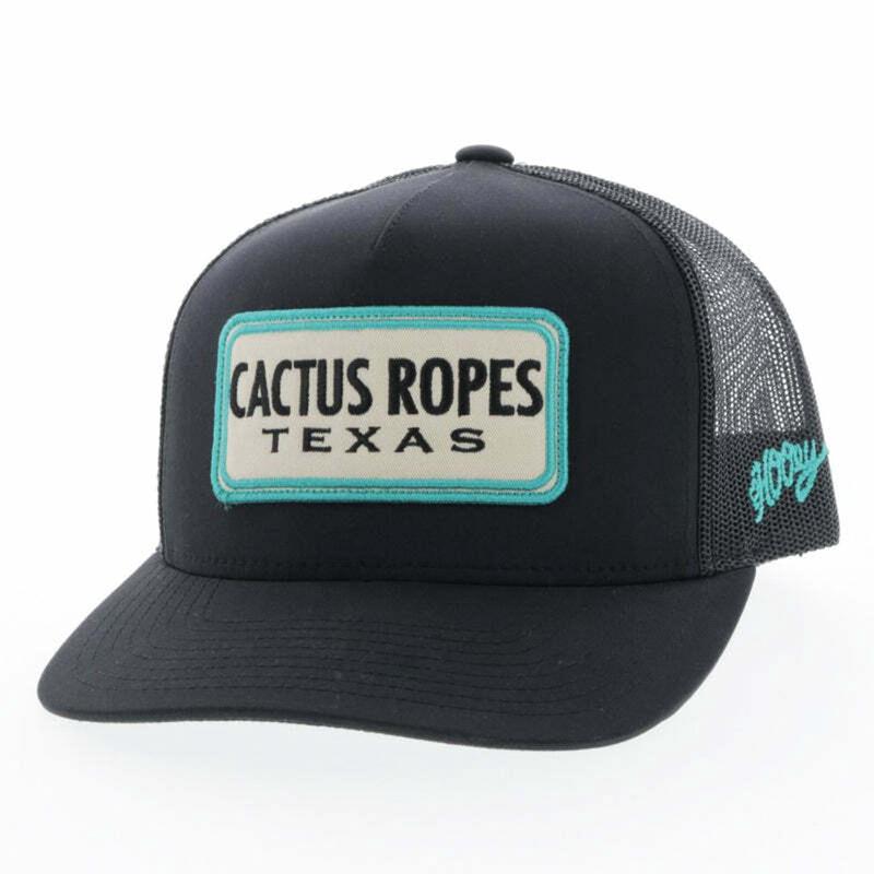 Hooey YOUTH Black Cap-Turq./Cream Cactus Ropes Patch