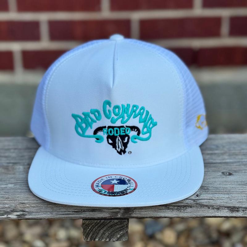 Bad Company Rodeo White/Turquoise Cap