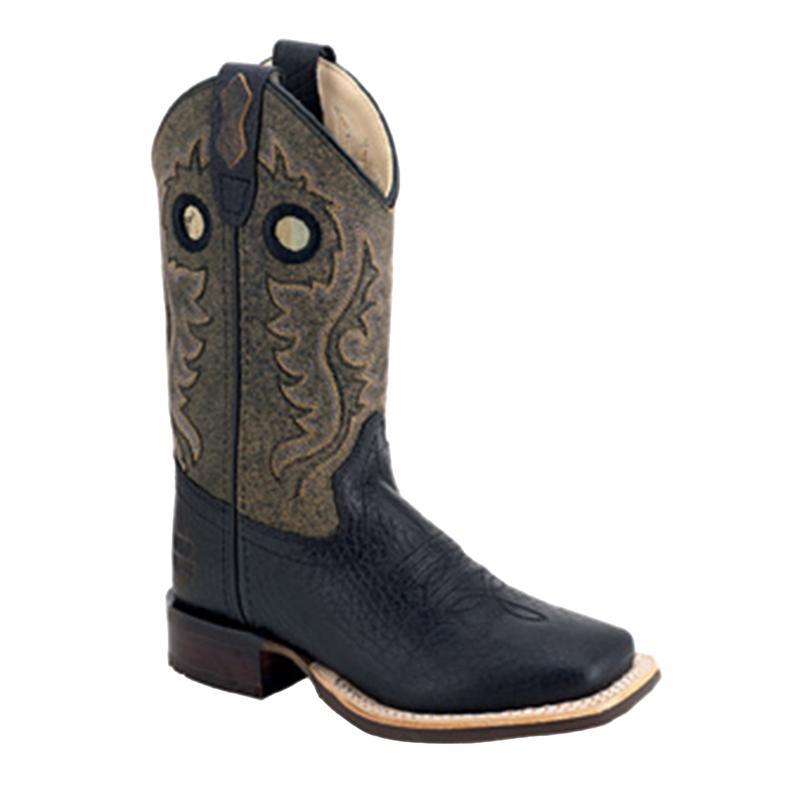Old West Youth Vintage Black Square Toe