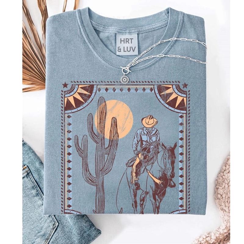 Western Cowboy Washed Women Tee