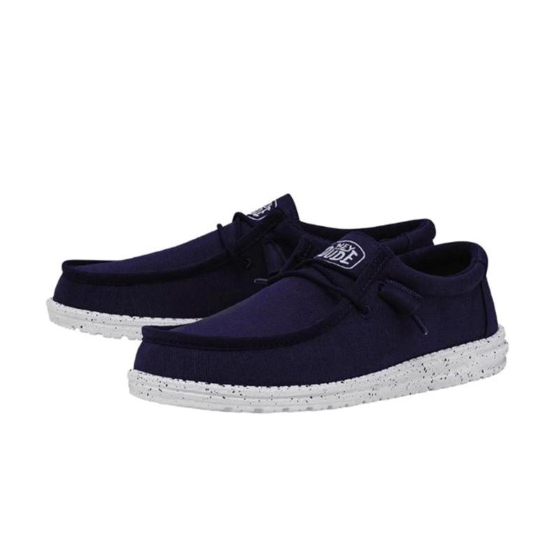 Hey Dude Men's Wally Slub Canvas Navy