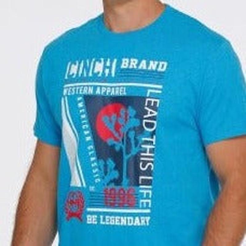 Cinch Mens Blue Short Sleeve T Shirt