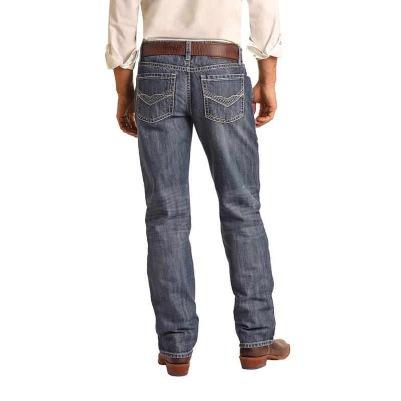 Rock & Roll Cowboy Medium Wash Vintage Stackable Bootcut Jeans