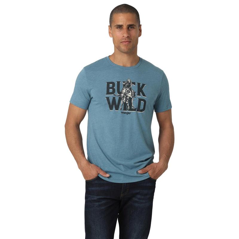 Wrangler Light Blue Buck Wild Tee