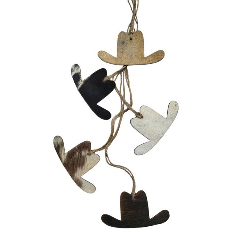Cowhide Cowboy Hat Christmas Ornament