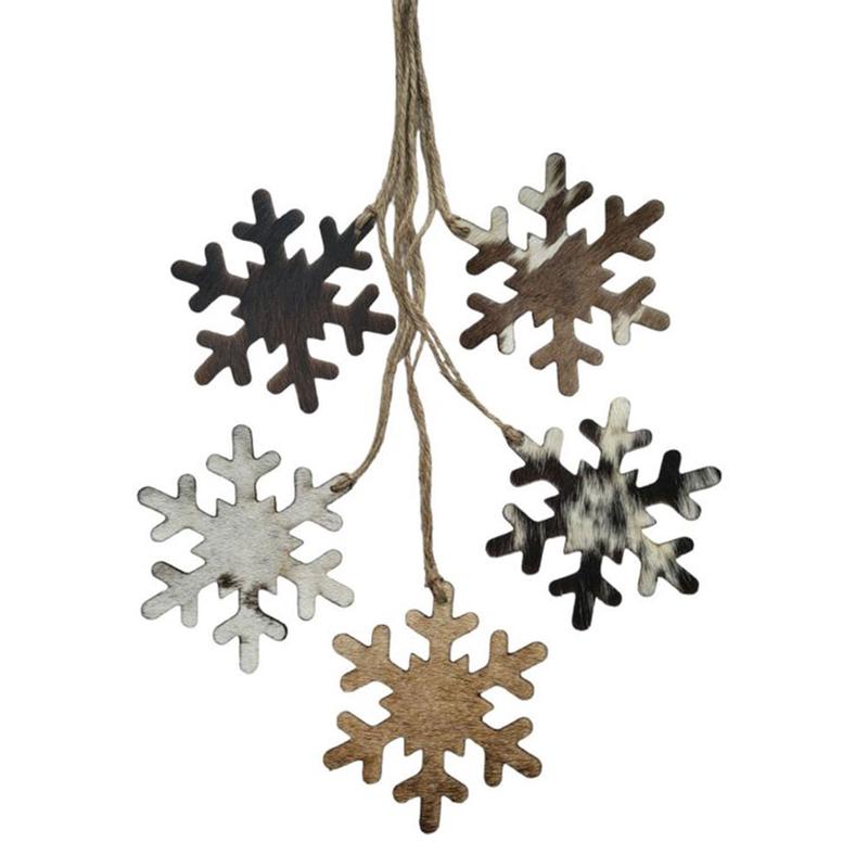 Cowhide Snowflake Christmas Ornament