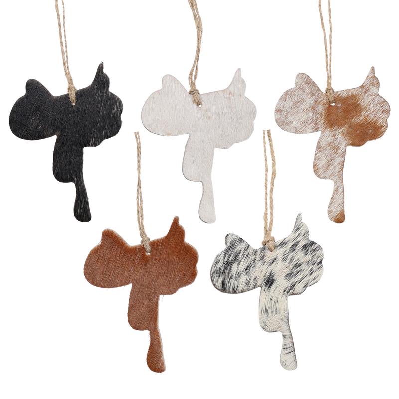 Cowhide Western Saddle Christmas Ornament