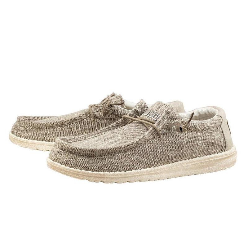 Hey Dude Beige Woven Wally Shoe -