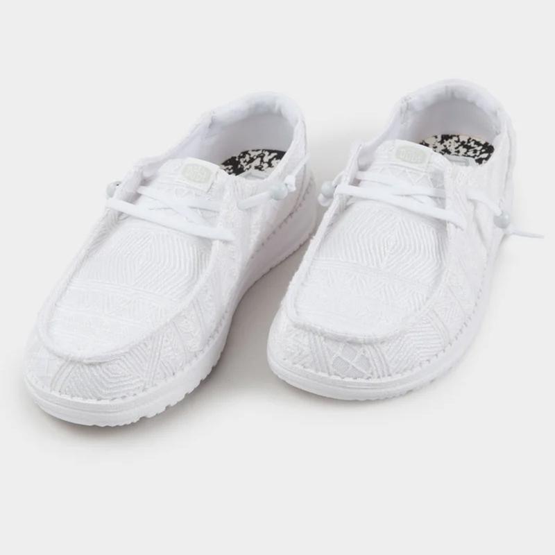 Hey Dude Wendy Crochet Lace White Shoes