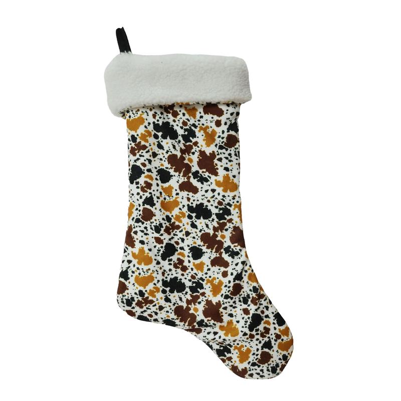 Showman Cow Print Christmas Stocking