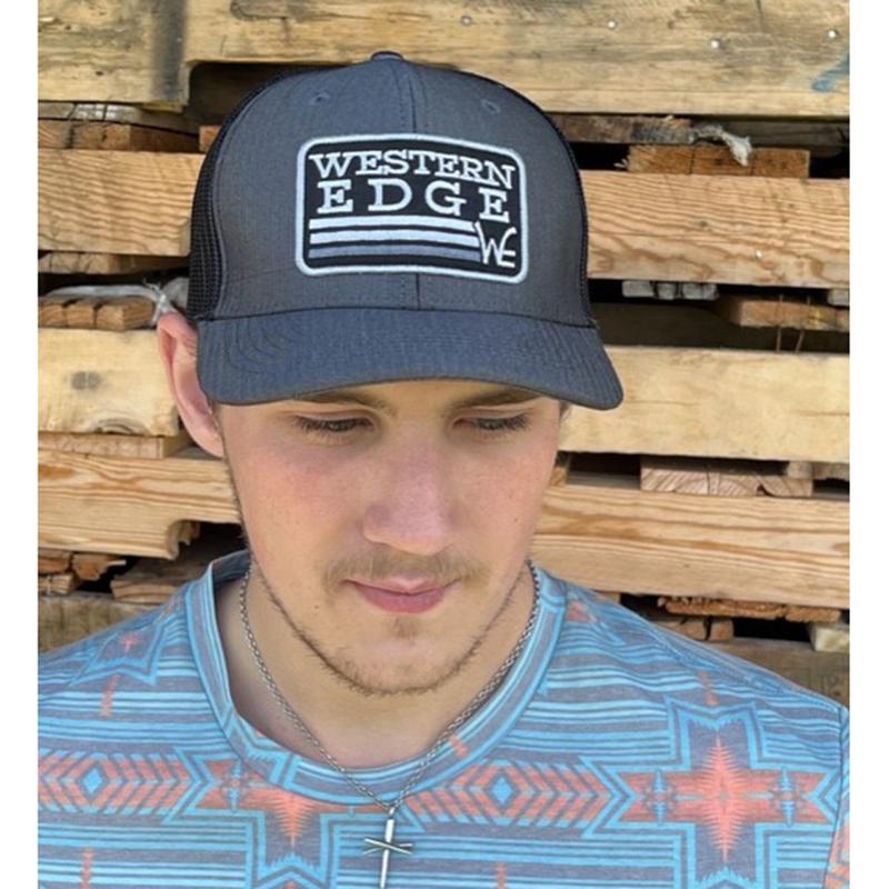 Western Edge Herringbone Grey & Black Cap