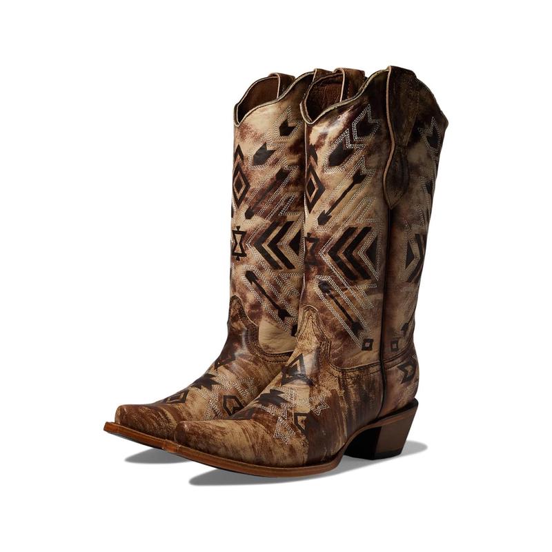 Corral Women's Bone/Brown Arrow Boots