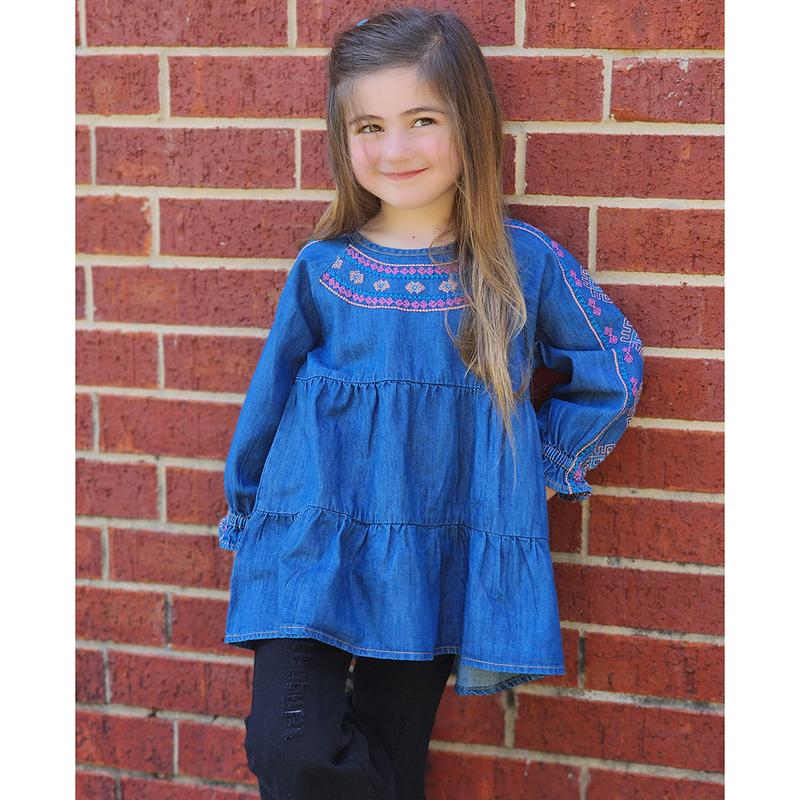 Wrangler Girl's Denim Tunic Shirt