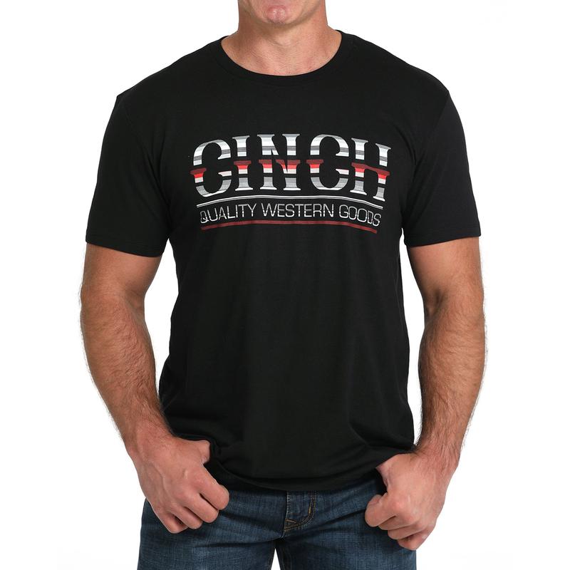 Cinch Men's Black/White/Red Tee
