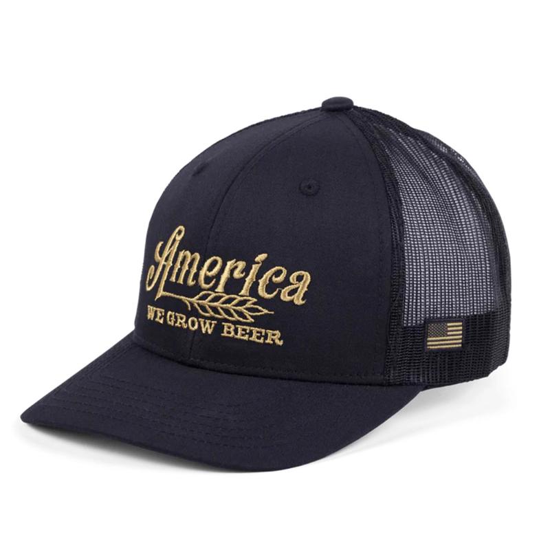 Rural Cloth We Grow Beer Black & Gold Embroidered Cap
