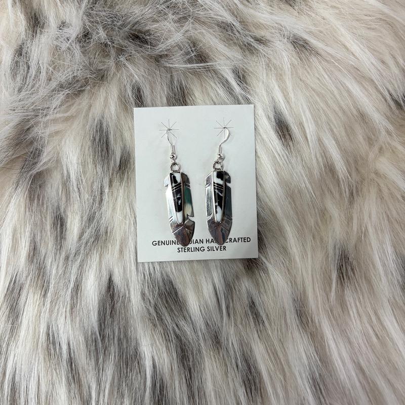 "Drew" Feather White Buffalo Earrings