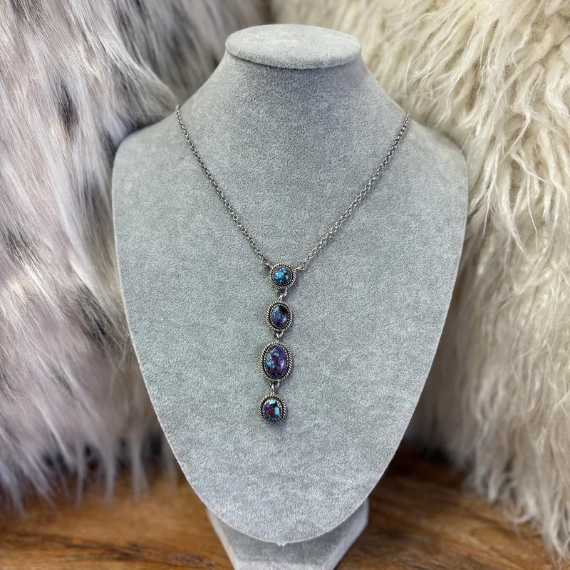 "Gari" Purple Mojave Drop Necklace