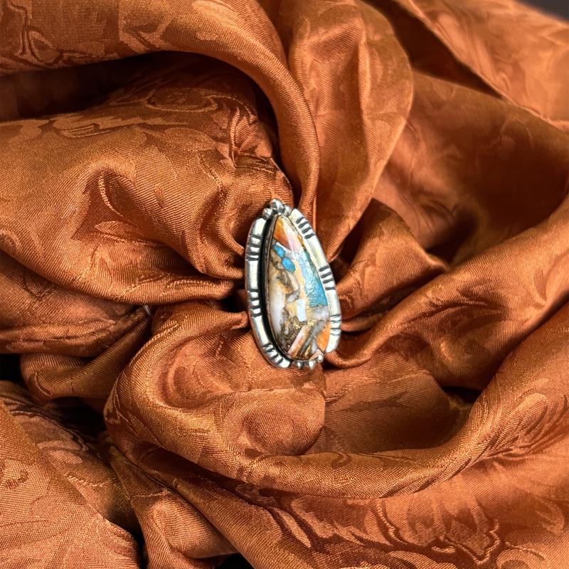 "James" Orange Mojave Adjustable Ring