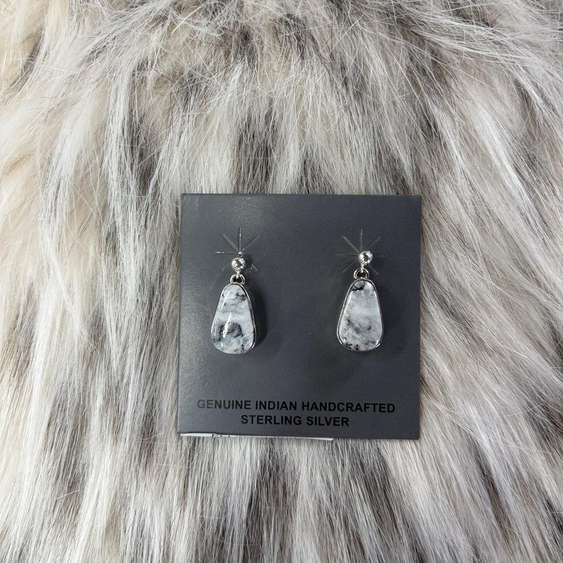 "Janet" Triangle White Buffalo Earrings
