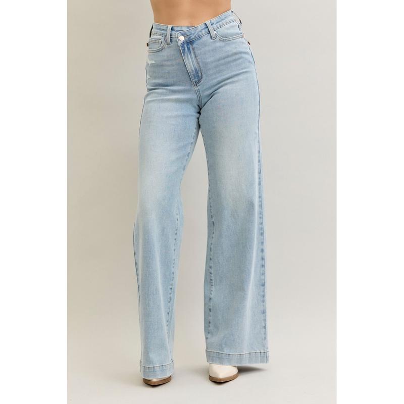 Judy Blue Women's Criss Cross Waistband Jeans