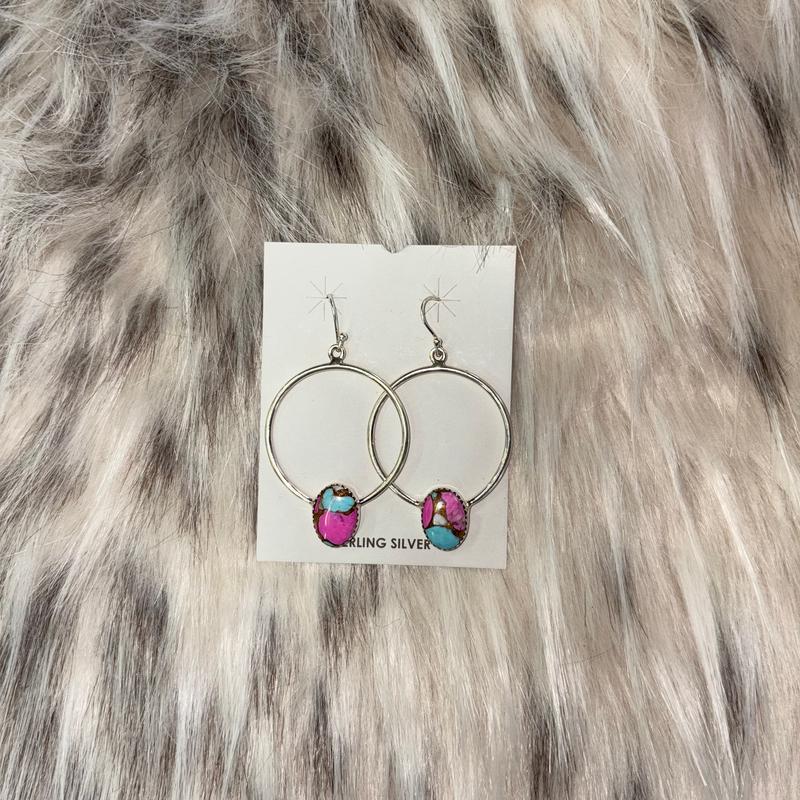 "Kelly" Cotton Candy Hoop Earrings