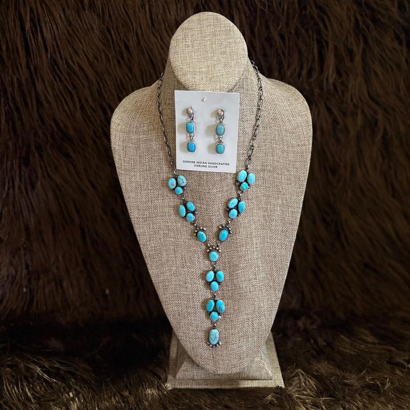 Kingman Turquoise Necklace & Earring Set