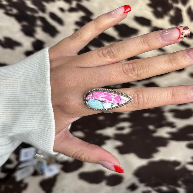 "Lauren" Teardrop Cotton Candy Ring