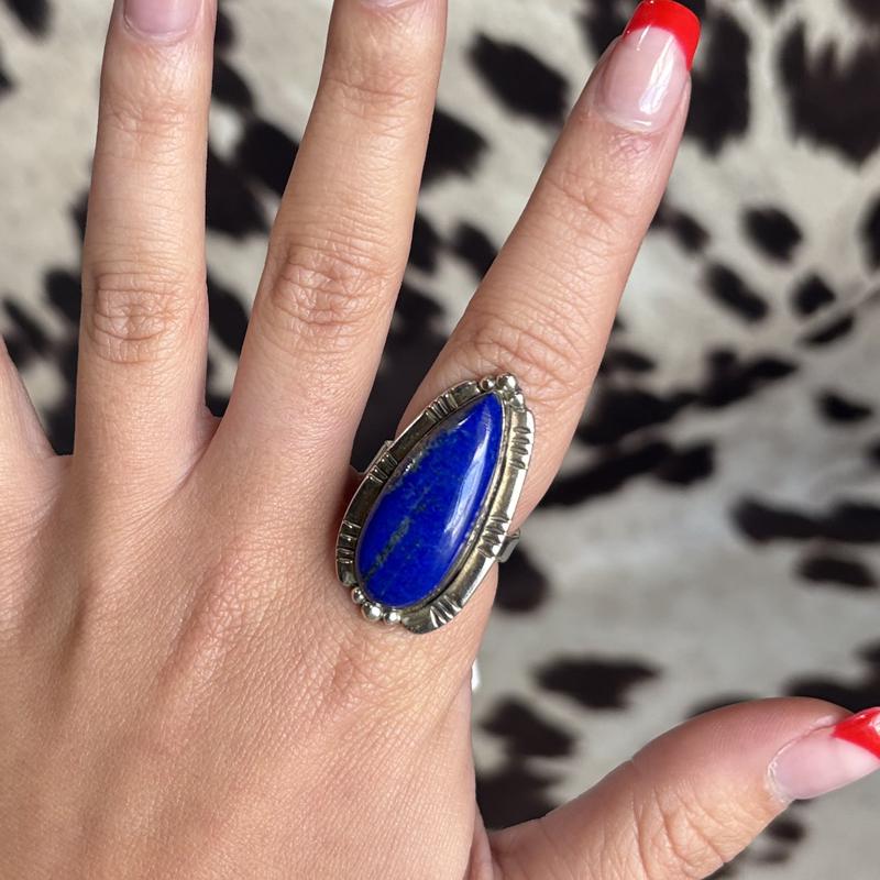 "Lulu" Lapis Adjustable Teardrop Ring