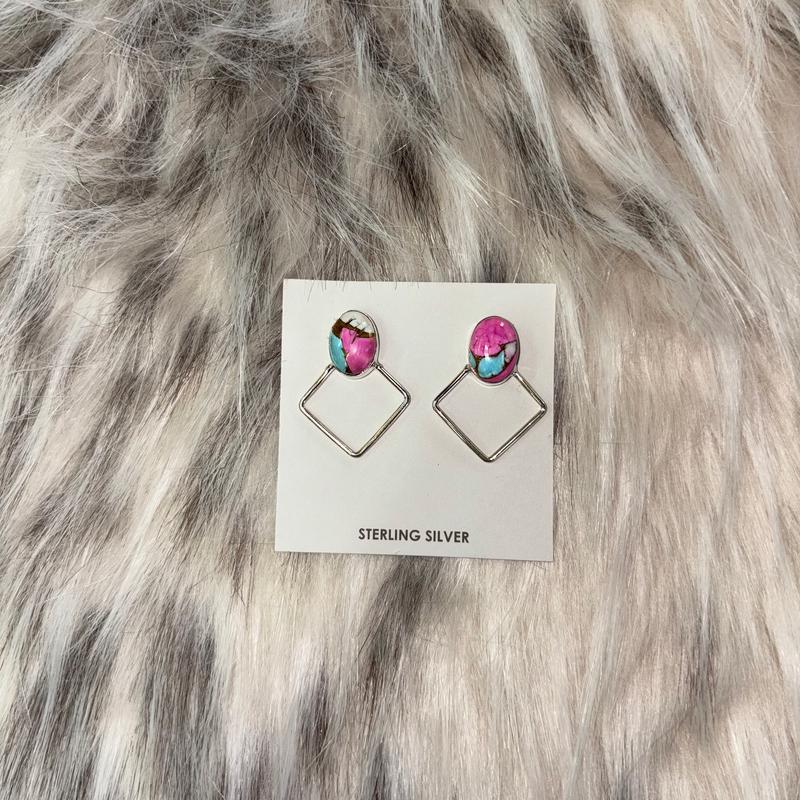 "Marta" Square Cotton Candy Earrings