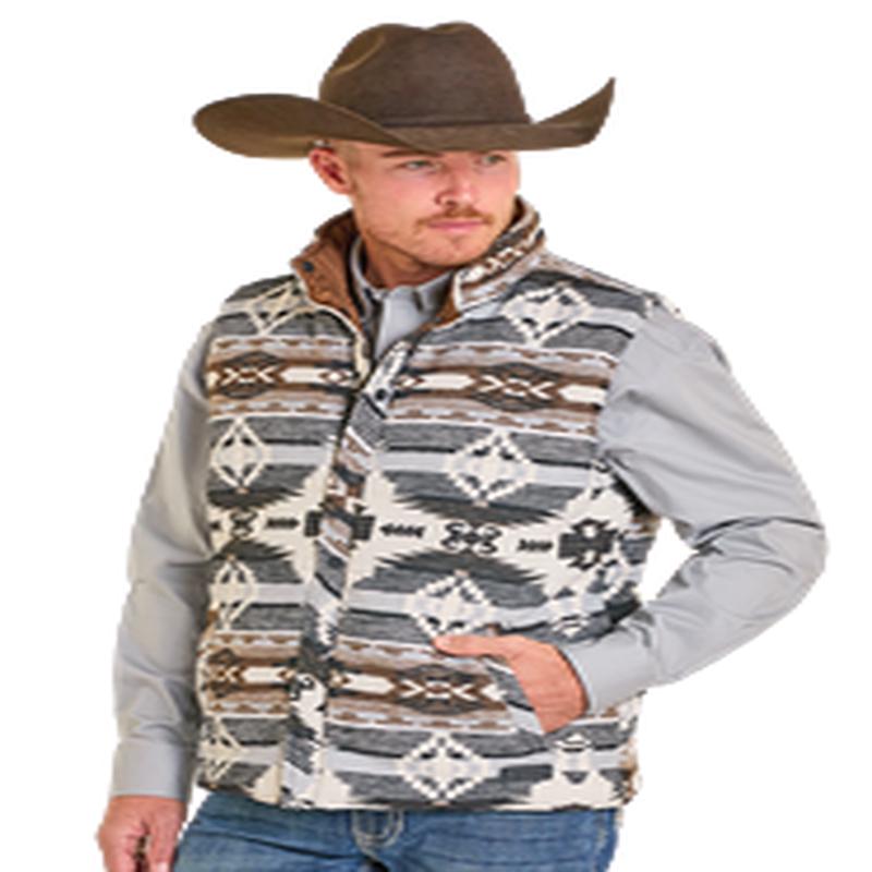 Panhandle Slim Grey & Aztec Reversible Vest