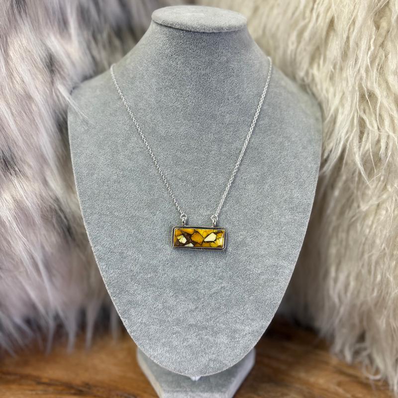 "Queenie" Honey Dahlia Bar Necklace