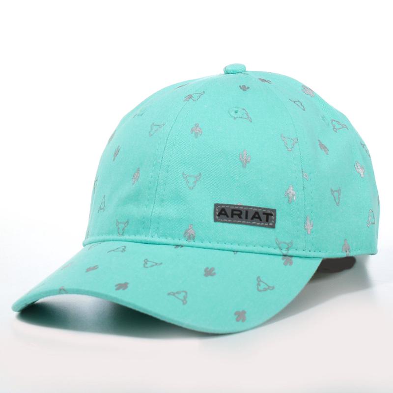 Ariat Women's Turquoise Cactus & Skull Cap