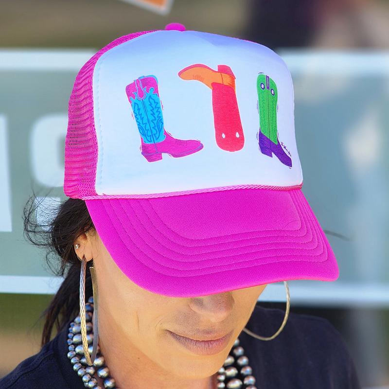 The Whole Herd Neon Boots Trucker Cap
