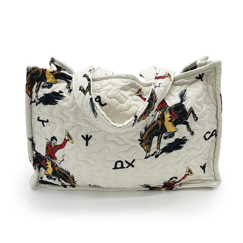 Women's Lazy J Linen Tote Bag