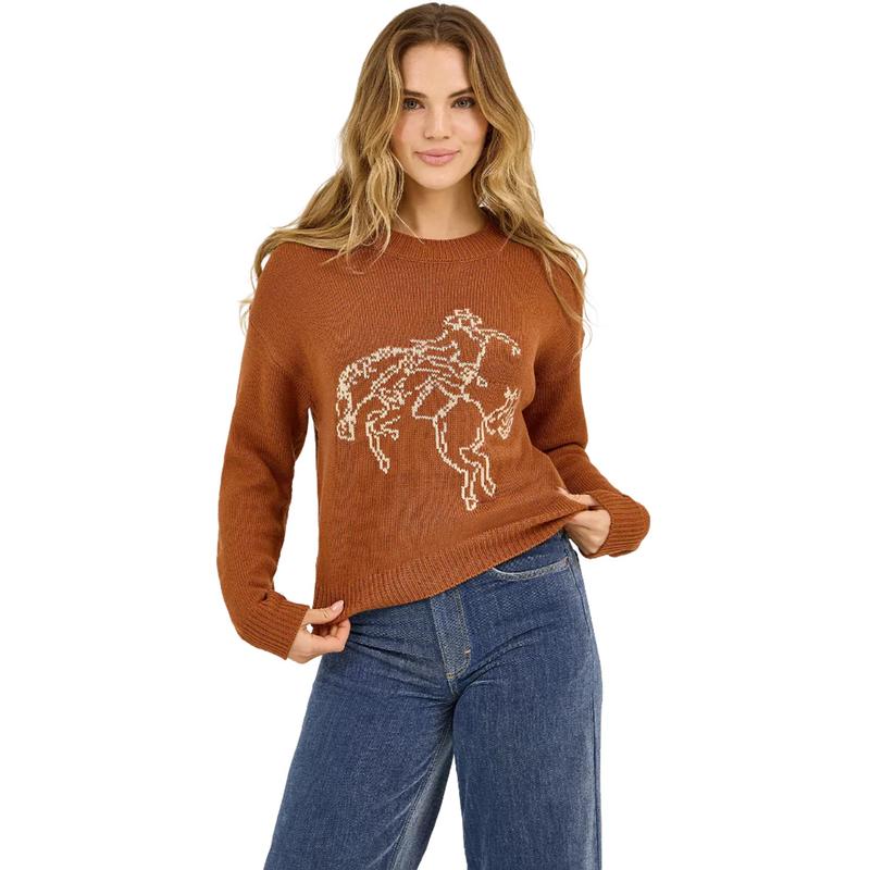 Wrangler Women's Rust Bronc Sweater