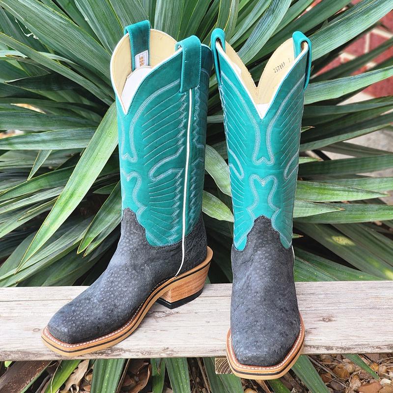 Anderson Bean Olathe Women's Turquoise & Dark Grey Carpincho Boots
