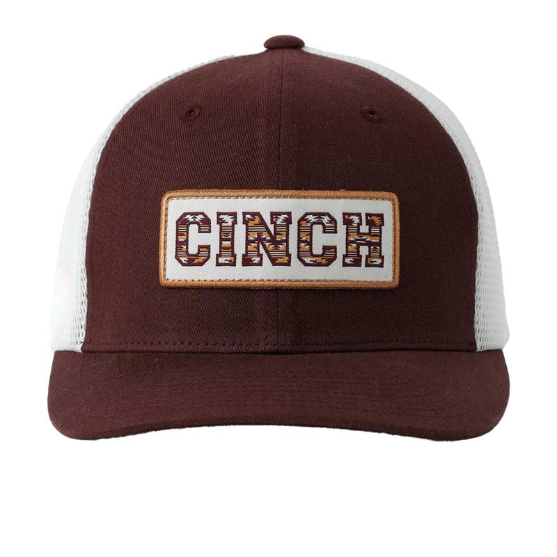 Cinch Maroon Aztec Patch Cap