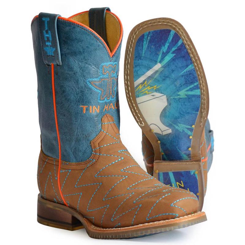 Tin Haul Boy's Zig Zag Anvil Square Toe Boot