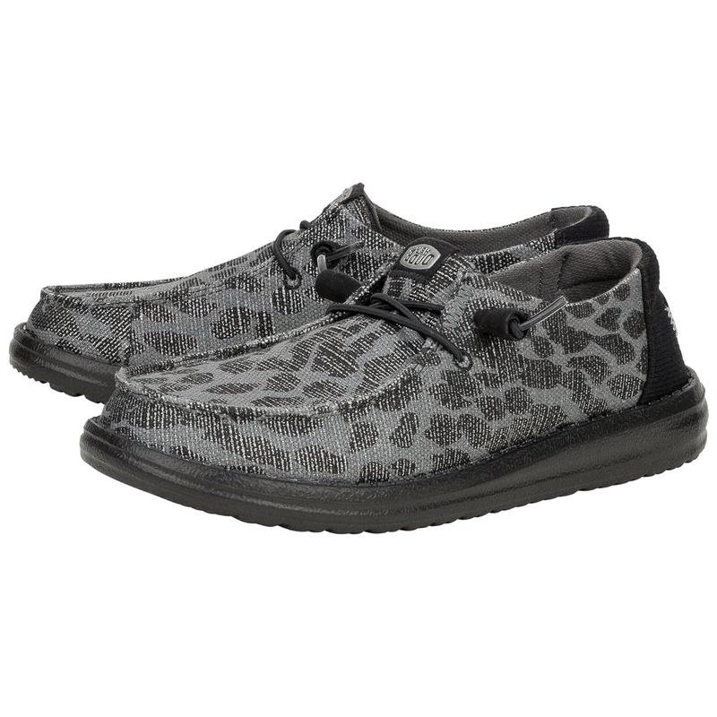 Hey Dude Women's Wendy Leopard Sparkle Black Shoes