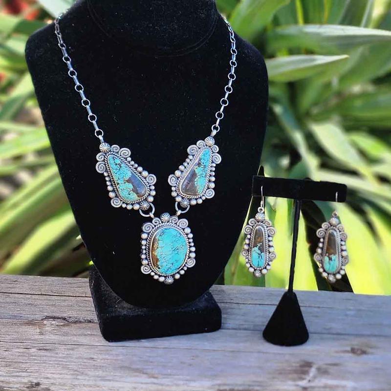 " Jacki " Black Jack Turquoise Set