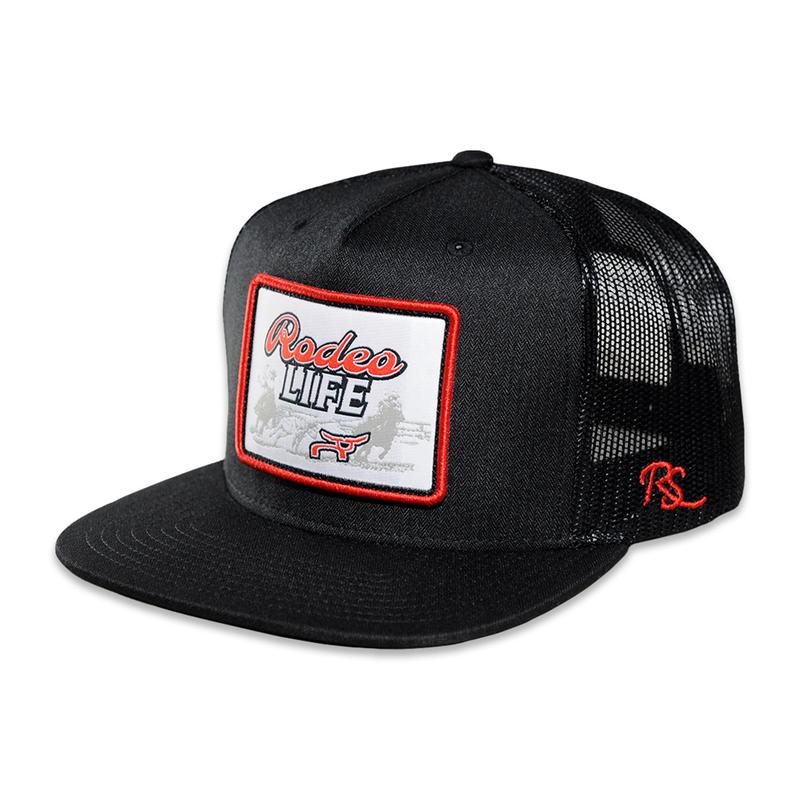 Rope Smart Black Rodeo Life Patch Cap