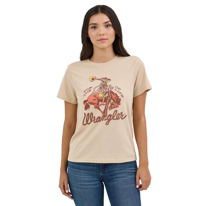 Wrangler Women's Tan Ride of Life Bronc Tee
