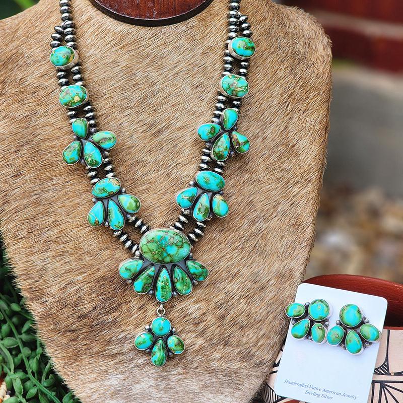 " Bentley " Sonoran Gold Cluster Necklace & Earring Set