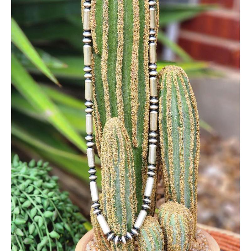 " Emma " Sterling Silver Cylinder Necklace