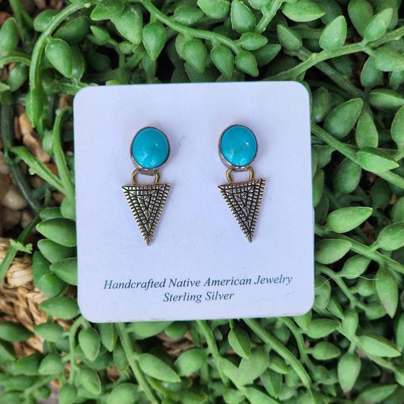 " Trea " Turquoise Triangle Earrings